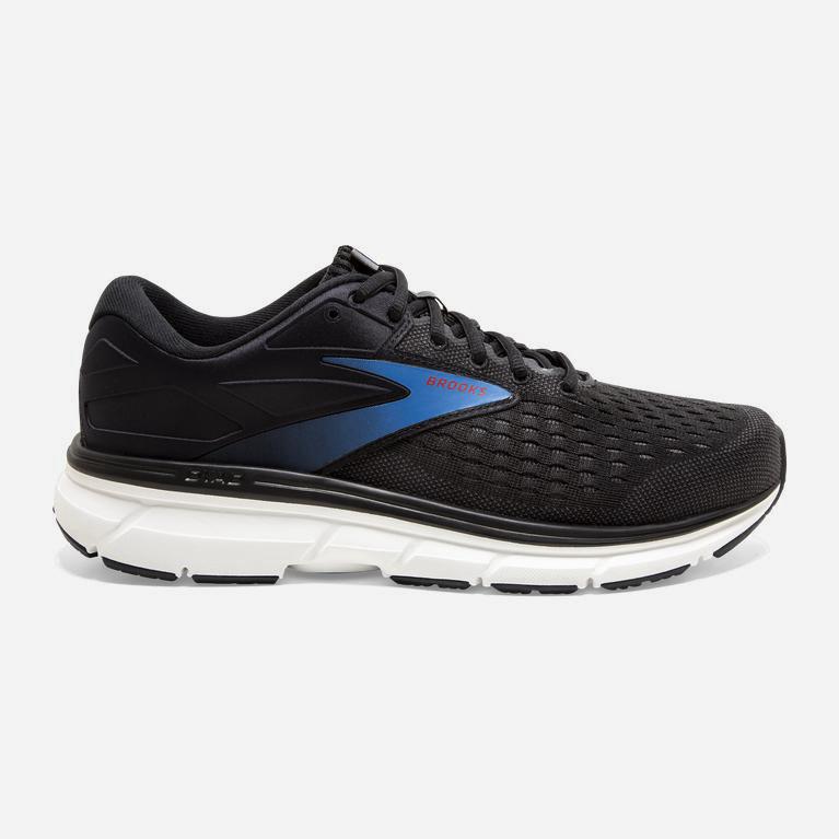 Brooks Dyad 11 NZ - Men's Road Running Shoes - Black/Ebony/grey Charcoal/Blue (63518-RYXI)